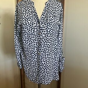 Zac & Rachel Navy Polka Dot Blouse